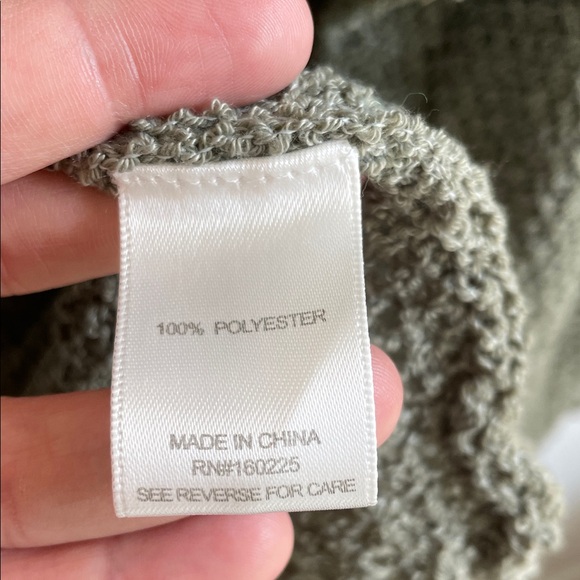 NWT Stitch Drop Long Sleeve Green-Gray Loose Knit Open-Front Sweater M - Picture 7 of 10